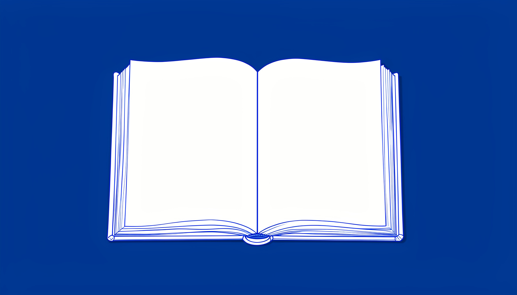Eine minimalistische Strichzeichnung eines aufgeschlagenen mittelalterlichen Codex mit zwei Textkolumnen, ruhig und akademisch